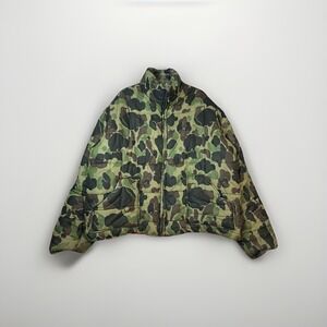 Camo Puffer Coat  Mens XL Reversible Blaze Orange Hunting‎